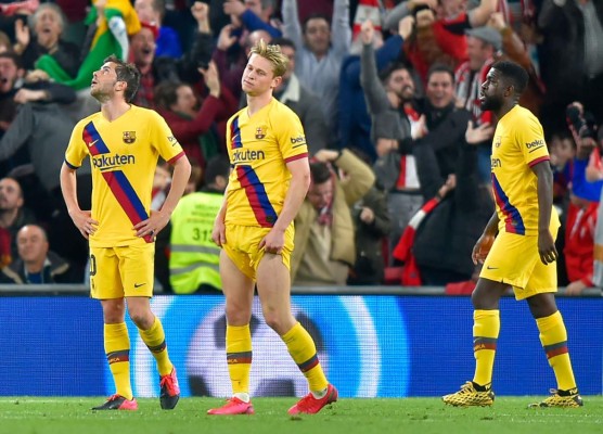 ¡Abatidos! La tristeza del Barcelona luego del gol al 90+2 del Athletic Bilbao