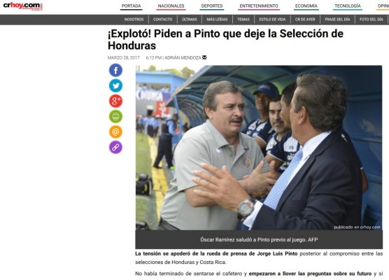 Como 'punto de oro' califica prensa tica empate ante Honduras