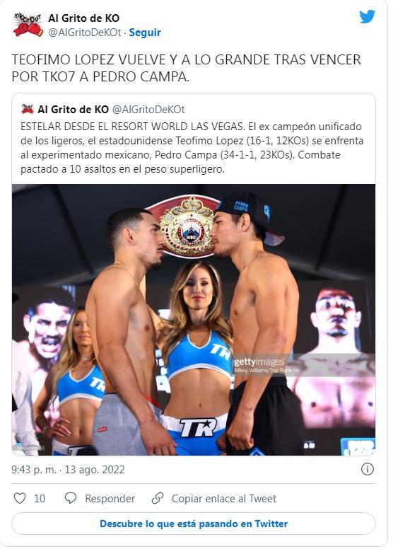 “Ha vuelto y demasiado castigo”: Así reaccionó la prensa luego de la contundente victoria de Teófimo López sobre Pedro Campa