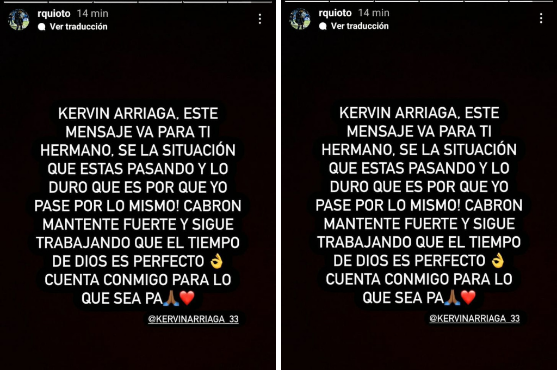 Romell Quioto y su mensaje a Kervin Arriaga ante la situación que vive en Marathón.