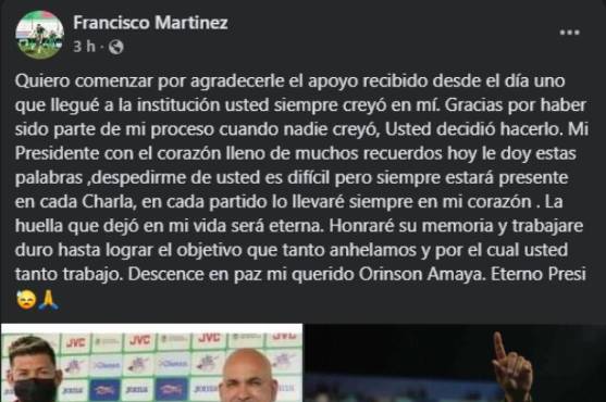 Chelito Martínez se desahogó y así fue su conmovedor mensaje tras la muerte de Orinson Amaya