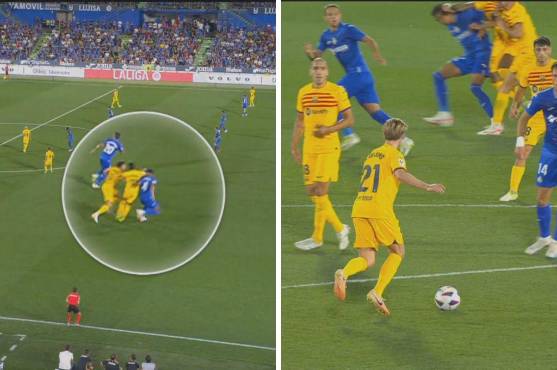 Así fue el codazo por el que expulsaron a Raphinha...