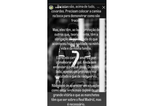 COMUNICADO DE VINICIUS EN REDES SOCIALES