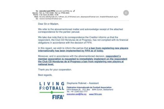 ¡Escándalo! FIFA bloquea al Honduras Progreso: El club tiene la prohibición de registrar nuevos jugadores