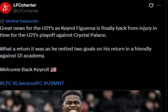 Keyrol Figueroa demuestra su olfato goleador y retorna encendido con doblete en la paliza del Liverpool