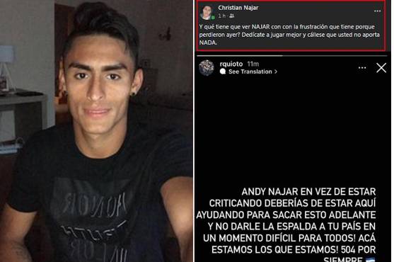 Christian Najar le contestó en Quioto y salió en defensa de su hermano Andy.