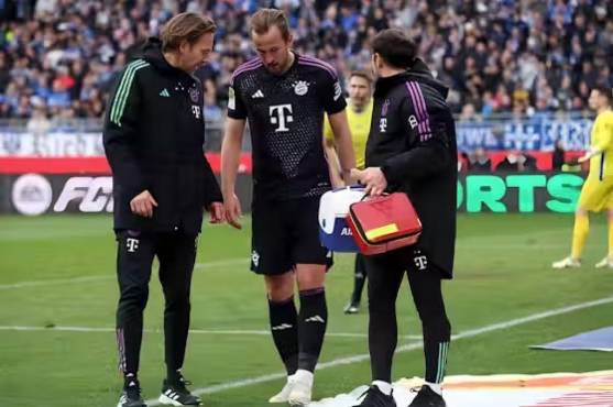 <b>Kane </b>sufrió un esguince de tobillo jugando con el Bayern de Múnich.
