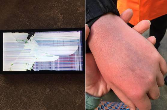 Cristiano le tiró el celular a Jake y podría haberle lastimado su mano.