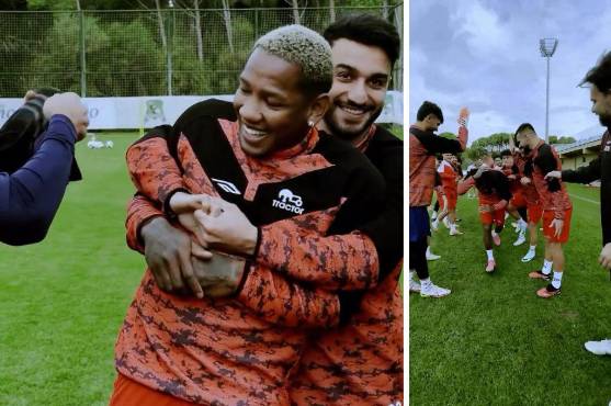 Entre bromas y risas fue recibido Romell Quioto en el Tractor SC de Irán.