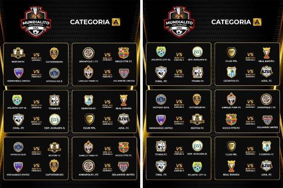 Partidos y horarios de la primera fecha del Mundialito Mundialito Copa Maryland.