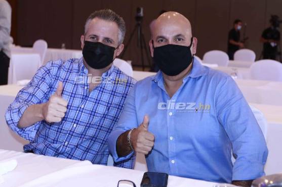 Los presidentes de Real España y Marathón, Elías Burbara y Orinson Amayan, presentes en el sorteo.