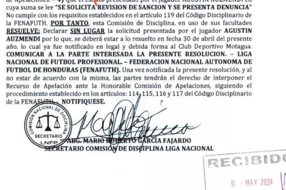 Auzmendi no podrá jugar ante Olimpia en semifinales.