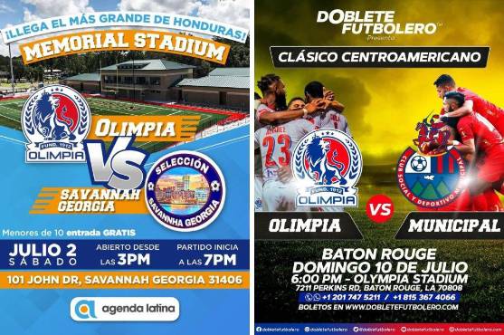 Los dos partidos que tendrá Olimpia en Estados Unidos.