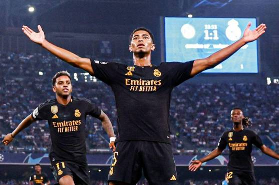 Después de Cristiano no se veía algo así: Bellingham sigue en racha y da victoria al Real Madrid sobre Napoli en Champions