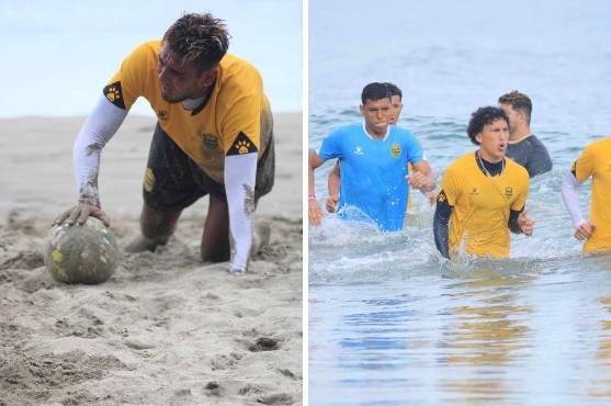 Muy intensos son los trabajos que está realizando el Real España en las playas de Tela. Foto: @rcdespana