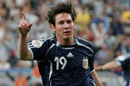 Lionel Messi en su primer mundial con la selección de Argentina.