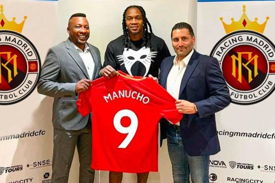 Manucho fue presentado como nuevo fichaje del Racing de Madrid.