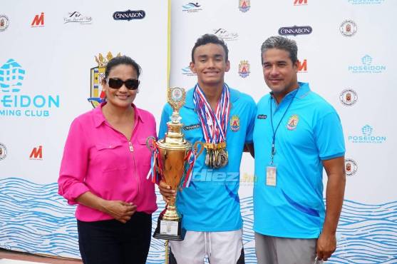 Douglas Romero conquistó medallas en todas las pruebas en la categoría 13 y 14 conquistada por él. Estudia en La Salle donde cursa el noveno grado. Nada desde los nuev años. Ostenta de la marca clasificatoria al CCCAN a disputarse en junio.