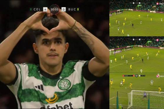 Así fue la celebración de Luis Palma en el gol del Celtic.