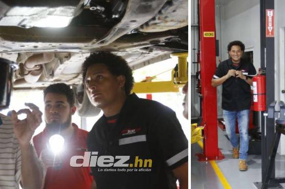 Kevin Hernández revisando parte de abajo de un carro. Fotos: Neptalí Romero y Mauricio Ayala.