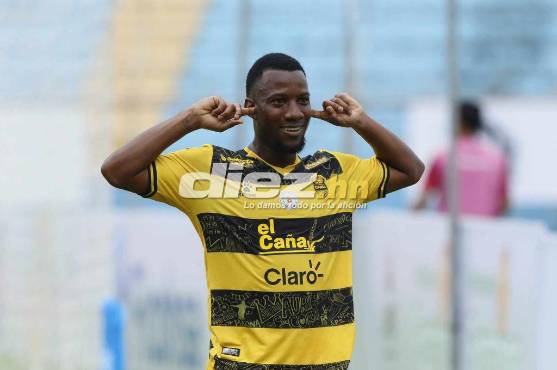 Así celebró Darixon Vuelto su gol ante Motagua. Foto: Neptali Romero.