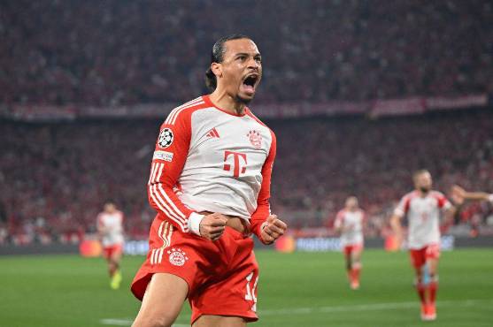 El festejo de Leroy Sané tras marcar el 1-1 ante el Real Madrid.