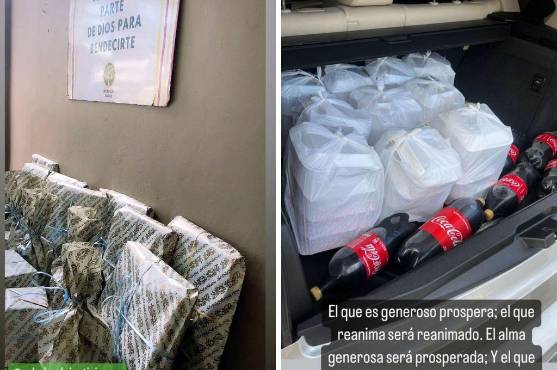 Regalos y alimentos llevó el futbolista hondureño Romell Quioto, quien está de vacaciones antes de unirse a su club en la MLS.