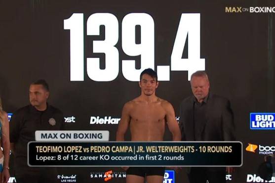 pedro Campa fue el que más se acercó al pesaje de las 140 libras de la pelea ante Teófimo.