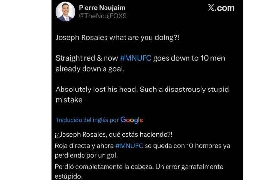 Joseph Rosales se hace expulsar en el partido más decisivo de la temporada y explotan en redes: Un error garrafalmente estúp...