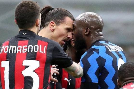 El encontronazo entre Ibrahimovic y Lukaku en un Inter-Milan.