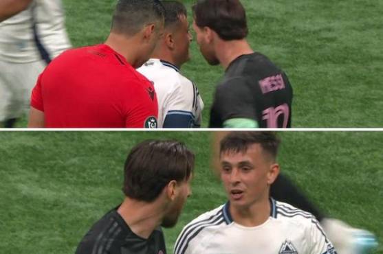 Messi y Cubas encarandose cara a cara en el partido de ida.