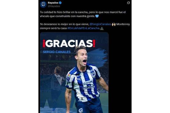 Tu calidad te hizo brillar en la cancha, pero lo que nos marcó fue el vínculo que construiste con nuestra gente, publicó Monterrey.