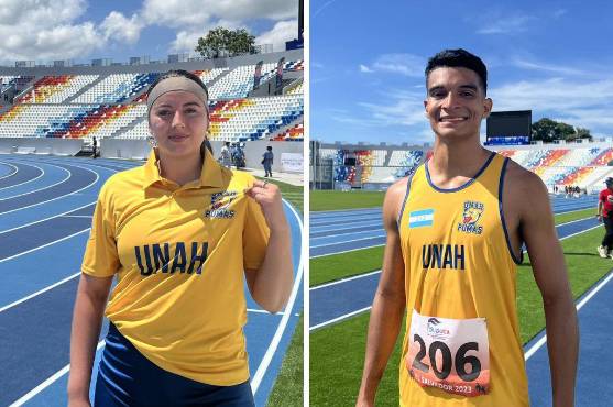 <b>Esther Padilla </b>ganó el primer lugar en lanzamiento de jabalina y <b>Gabriel Mejía </b>conquistó oro en la prueba de salto de longitud . Foto: Presencia Universitaria.