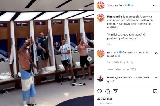 El dardo de Neymar a la selección de Argentina tras quedarse con la Finalissima: ‘‘¿Ganaron la Copa del Mundo?’’