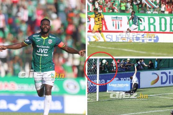 Clayvin Zúniga y el momento exacto de su gol en el clásico. Foto. Mauricio Ayala y Neptalí Romero.