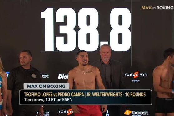 Teófimo López logró acercarse a las 140 libras permitidas en la pelea de mañana.