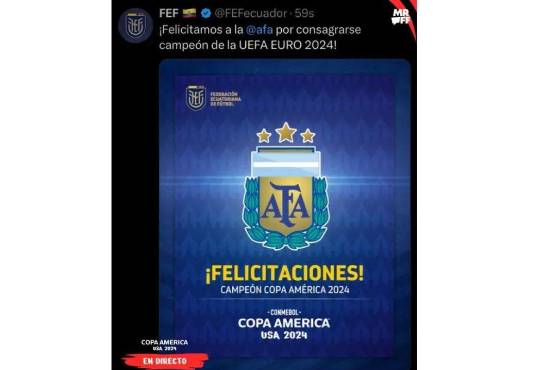 Mensaje de Ecuador a Argentina.