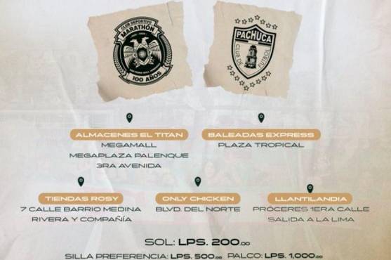 Los boletos del partido entre Marathón y Pachuca salen a la venta este miércoles.