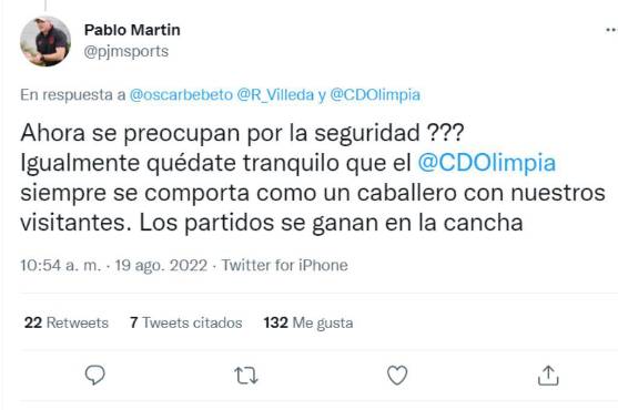 Preparador físico del Olimpia se queja de las malas atenciones que recibieron en Guatemala: “No nos pusieron custodia policial”