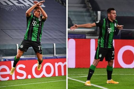 Myrto Uzuni, el jugador del Ferencváros que se hizo viral por celebrar como Cristiano Ronaldo.