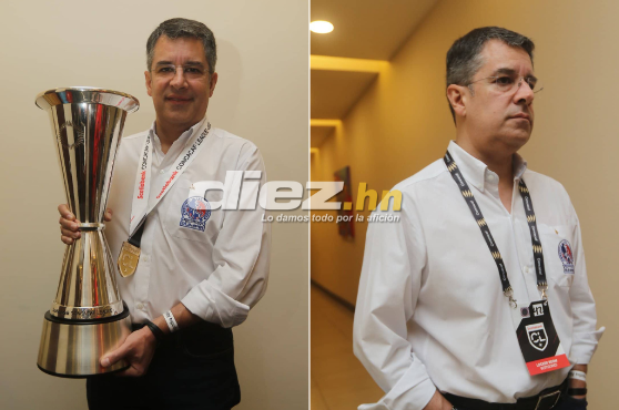 Rafael Villeda conquistó su primer título internacional como presidente del Olimpia. Foto: Alex Pérez.