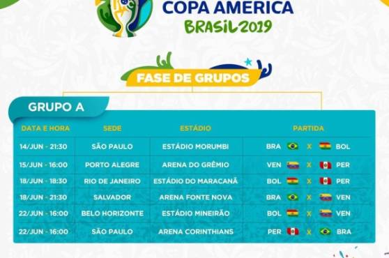 Te dejamos el calendario de la fase de grupos de Copa América 2019.