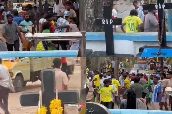 Los ánimos se caldearon entre aficionados brasileños y argentinos en el interior de un cementerio.