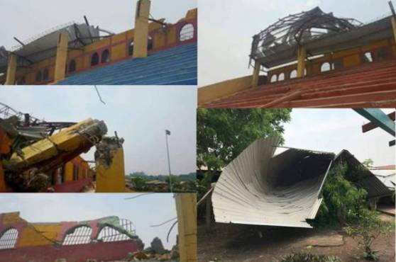 Desde el interior, estos son los daños que sufrió el estadio Juan Ramón Brevé.