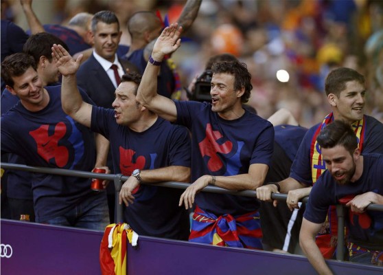 Barcelona celebra en su ciudad el título de Champions