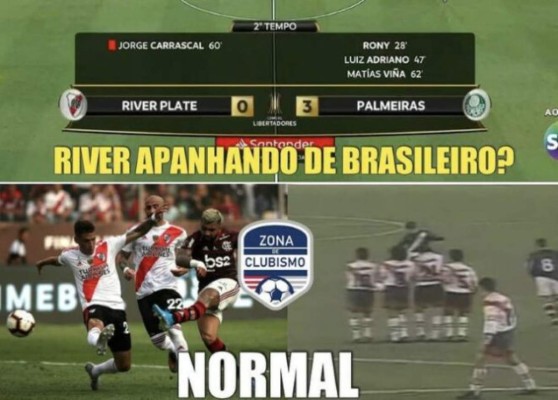 Los memes destrozan a River Plate tras la goleada recibida por el Palmeiras en la Libertadores