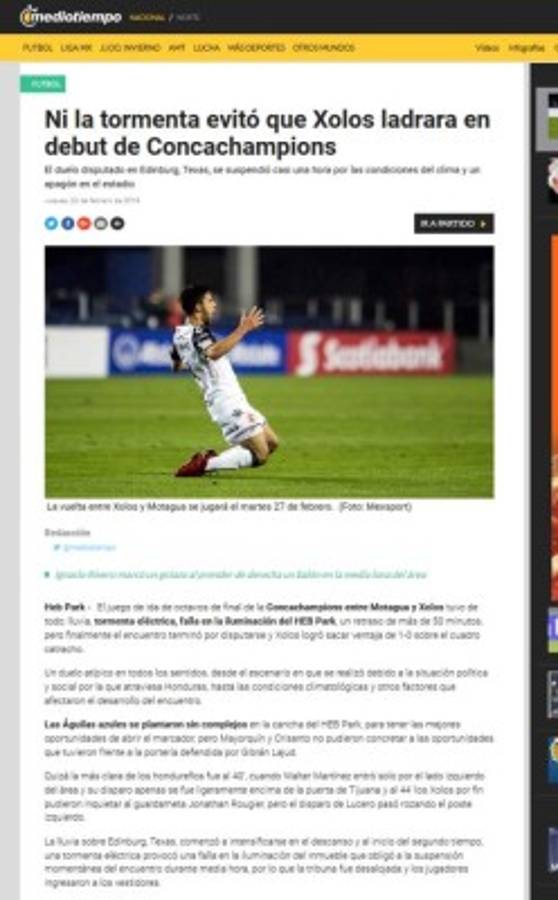 Prensa Mexicana: 'Ladraron los perros' y 'Xolos mordió al Motagua'