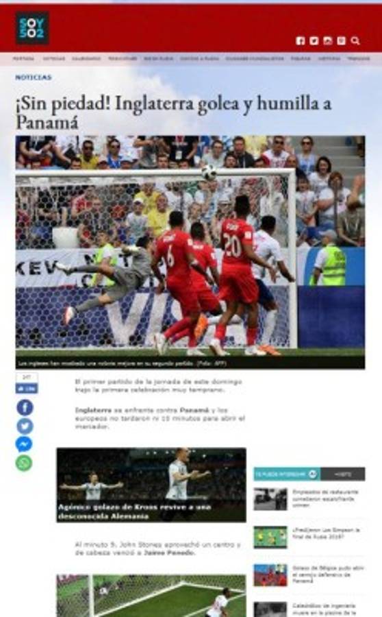 Así reaccionó la prensa mundial tras la paliza de Inglaterra sobre Panamá