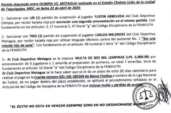 Carlos Meléndez recibe fuerte castigo por su roja ante Olimpia.