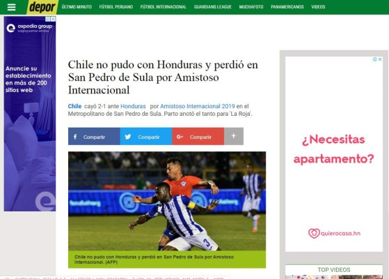 ¡Molestos! Estos dicen los medios de Chile luego de caer ante Honduras en el Olímpico